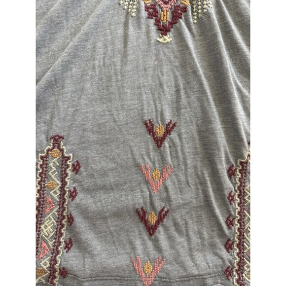 Johnny Was Floral Embroidered V Neck Tunic Blouse Top SZ M Boho Hippie Colorful - Picture 7 of 11